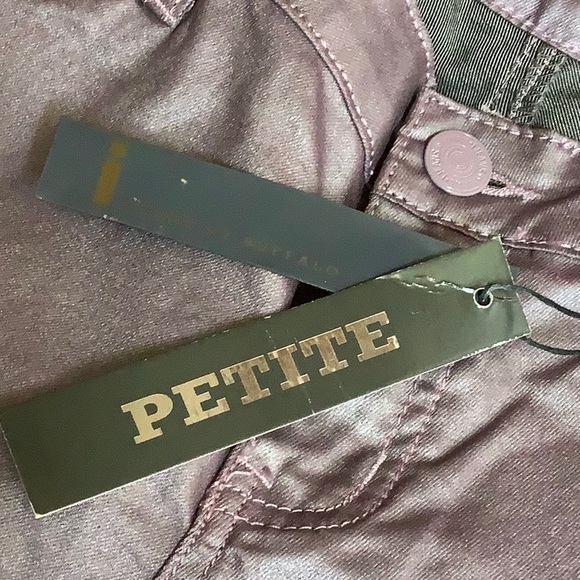 Metallic Muted Purple Cropped Jeans With Ankle Zippers Size 10P - Picture 9 of 16